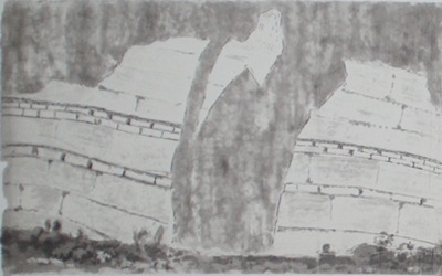 John Clerk of Eldin – Salisbury Crags, Edinburgh (Left panel of Triptych)
