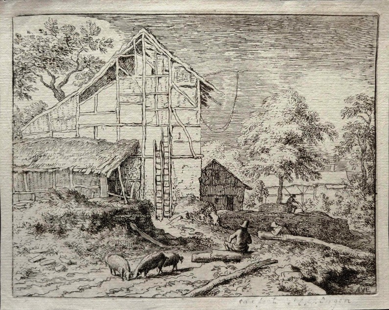 Everdingen 1636 75 Two travellers by a stream in a wood