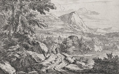Abraham Genoels – Landscape with rocky bordered road