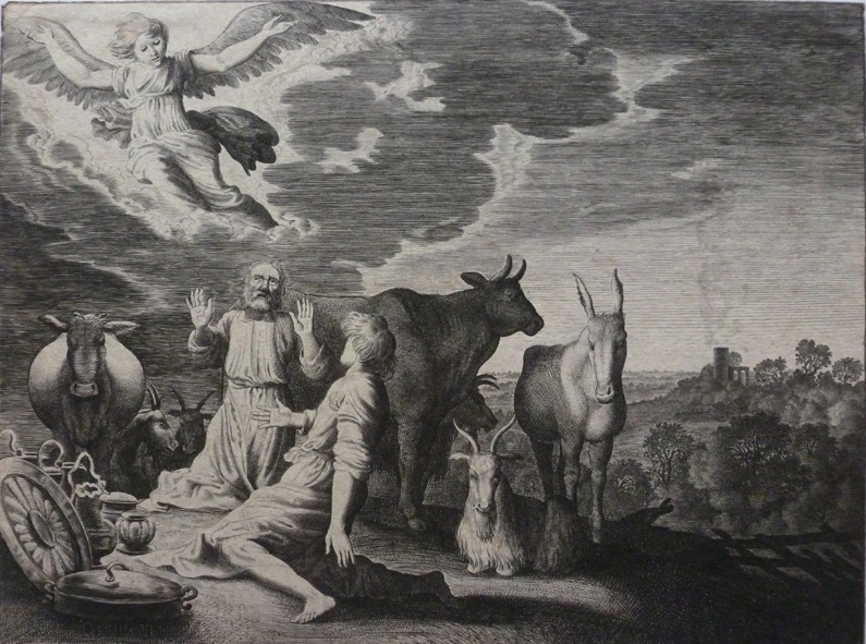 Velde Annunciation (after Uyttenbroeck) C1620 Two travellers by a stream in a wood