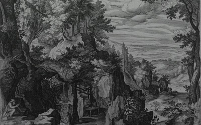 Sadeler, Aegidius (after) – Mountain Landscape with Hermit