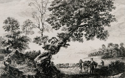 Sandby, Paul – Coastal Scene with a Horseman and Herdsman Conversing 1758