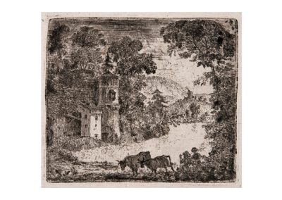 John Clerk of Eldin After Claude Lorrain's Au Bord De L'eau 90 x 108 mm