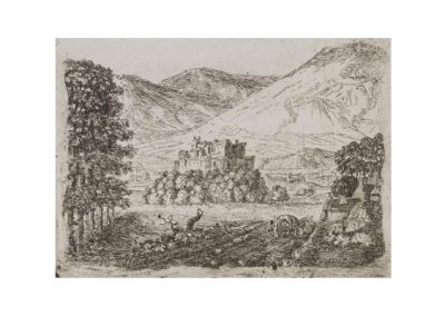 John Clerk of Eldin Castle In A Valley 83 x 117 mm
