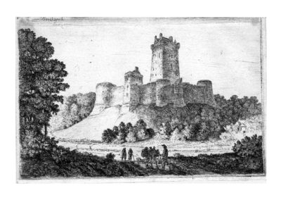 John Clerk of Eldin Borthwick Castle from the East 106 x 160 mm