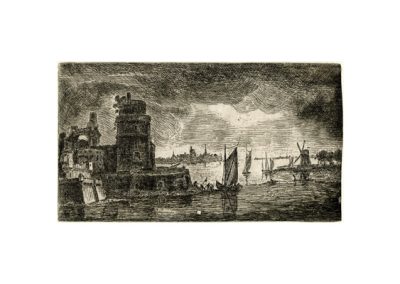 John Clerk of Eldin After Weirotter's Scene of an Estuary 73 x 124 mm