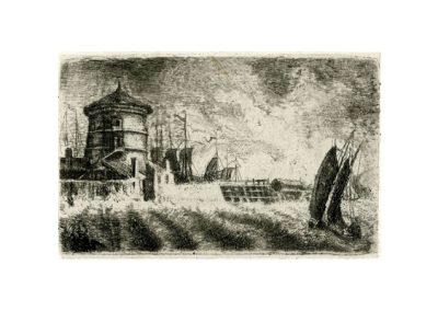 John Clerk of Eldin Old Tower at Leith II 58 x 98 mm