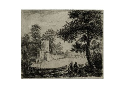 John Clerk of Eldin After Claude Lorrain's Au Bord De L'eau 65 x 78 mm