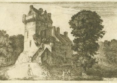 Newark Castle 2nd Plate an etching by John Clerk of Eldin