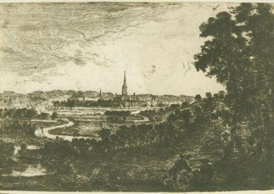 Salisbury from Wilton Park an etching by John Clerk of Eldin